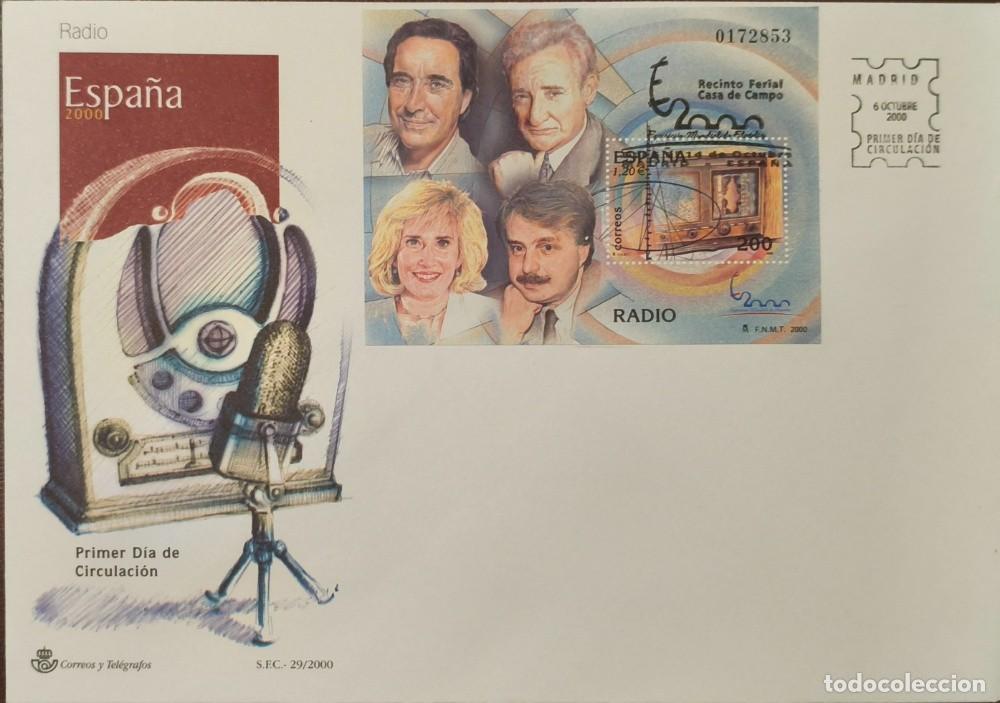 Sellos: Sobre de Primer D&iacute;a (FDC) - Exposici&oacute;n Mundial de Filatelia Espa&ntilde;a 2000 - Radio