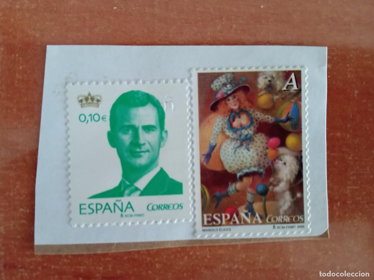 Sellos: 2 SELLOS ESPA&Ntilde;OLES PEGADOS PERO SIN MATASELLAR