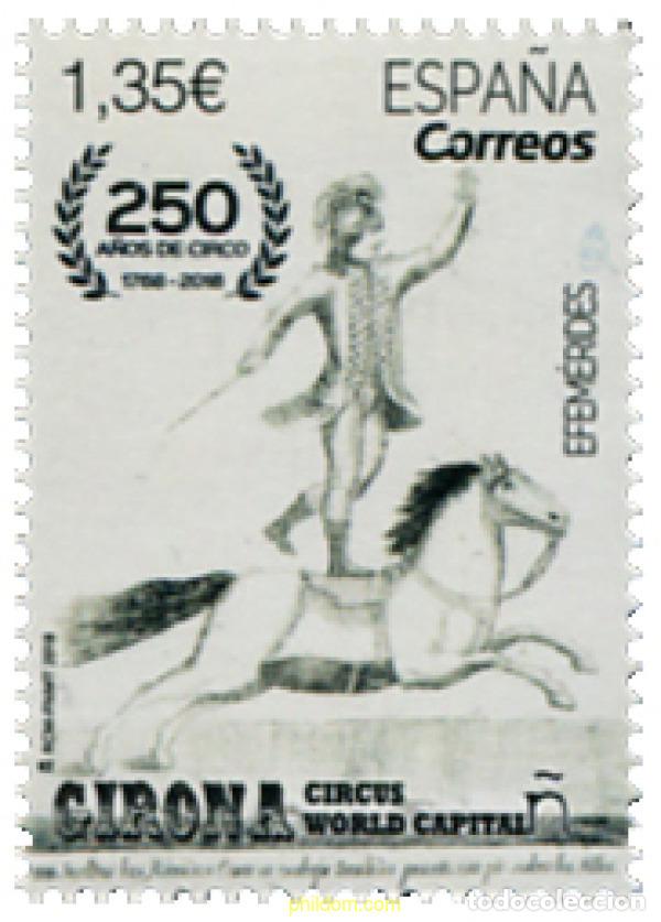 Sellos: 581288 MNH ESPA&Ntilde;A 2018 EFEM&Eacute;RIDES. 250 A&Ntilde;OS DE CIRCO (1768-2018)