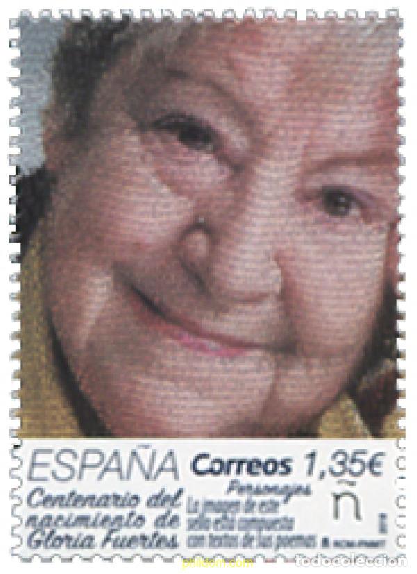 Sellos: 589510 MNH ESPA&Ntilde;A 2018 CENTENARIO DEL NACIMIENTO DE GLORIA FUERTES