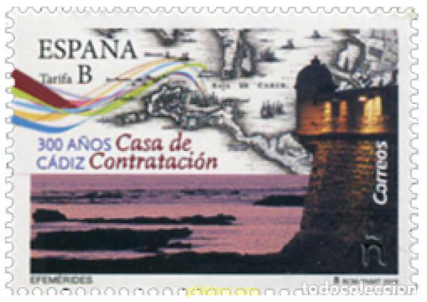 Sellos: 580325 MNH ESPA&Ntilde;A 2018 EFEM&Eacute;RIDES. 300 A&Ntilde;OS CASA DE CONTRATACI&Oacute;N DE C&Aacute;DIZ