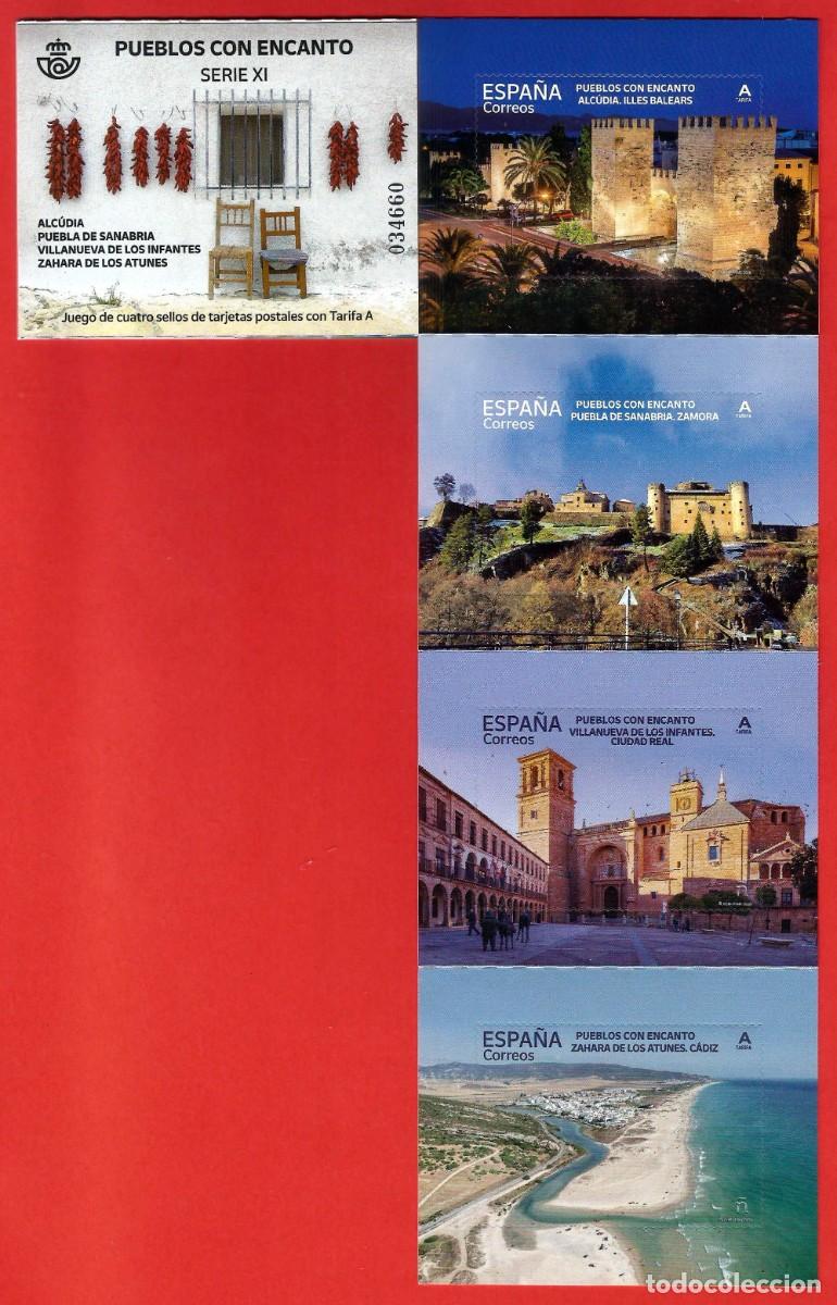 Sellos: Espa&ntilde;a. 2026. Pueblos encanto. Alcudia. Puebla Sanabria. Villanueva de los Infantes. Zahara Atunes