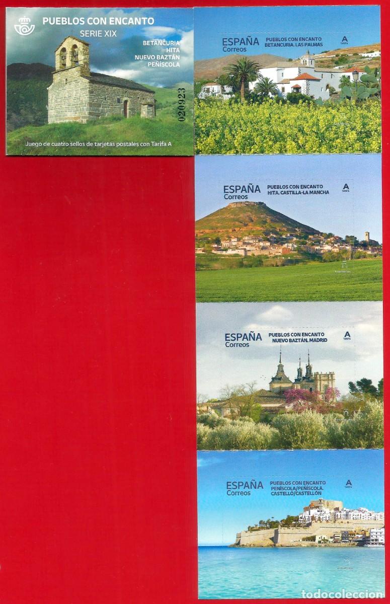 Sellos: Espa&ntilde;a. 2024. Edifil # 5742/45. Pueblos encanto. Serie XIX. Betancuria Hita Nuevo Baztan Pe&ntilde;iscola