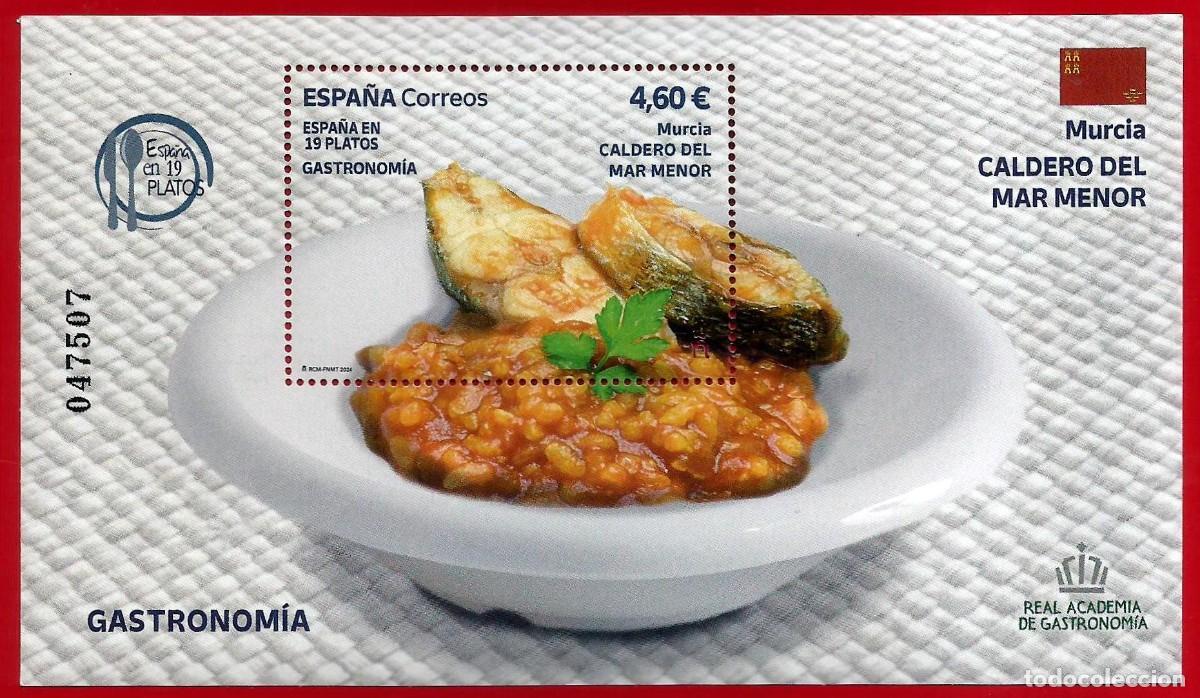Sellos: Espa&ntilde;a. 2024. Edifil # 5749. HB. Gastronom&iacute;a: Espa&ntilde;a en 19 platos. Murcia. Caldero del Mar Menor