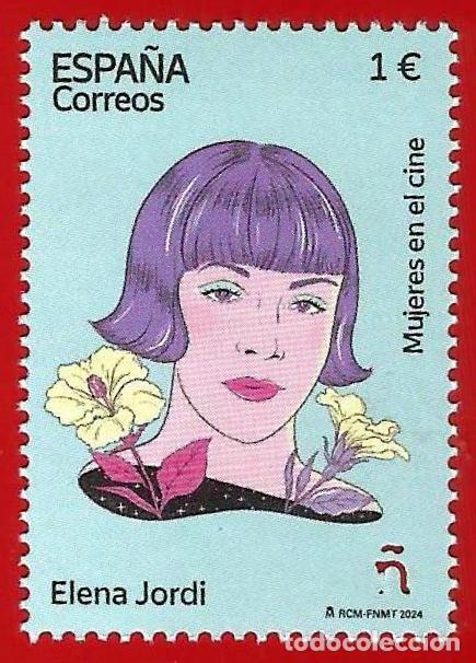 Sellos: Espa&ntilde;a. 2024. Edifil # 5788. Mujeres en el Cine. Elena Jordi
