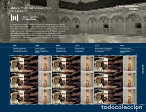 Sellos: ESPA&Ntilde;A 2026 MUSEO NACIONAL DE ESCULTURA VALLADOLID PLIEGO PREMIUN ED 5938 YT 5697
