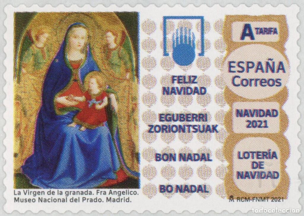 Sellos: Espa&ntilde;a 2021 Edifil 5533 Sello ** Navidad Loter&iacute;a de Navidad Michel 5583 Yvert 5289 Spain Stamp