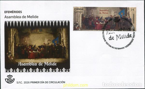 Sellos: 782163 MNH ESPA&Ntilde;A 2026 EFEM&eacute;RIDES. ASAMBLEA DE MELIDE.