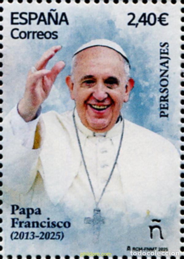 Sellos: 772935 MNH ESPA&Ntilde;A 2025 PERSONAJES. PAPA FRANCISCO (2013-2025).