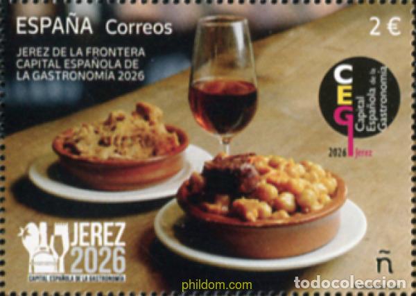 Sellos: 781297 MNH ESPA&Ntilde;A 2026 CAPITAL ESPA&ntilde;OLA DE LA GASTRONOM&iacute;A 2026. JEREZ DE LA FRONTERA (C&aacute;DIZ).