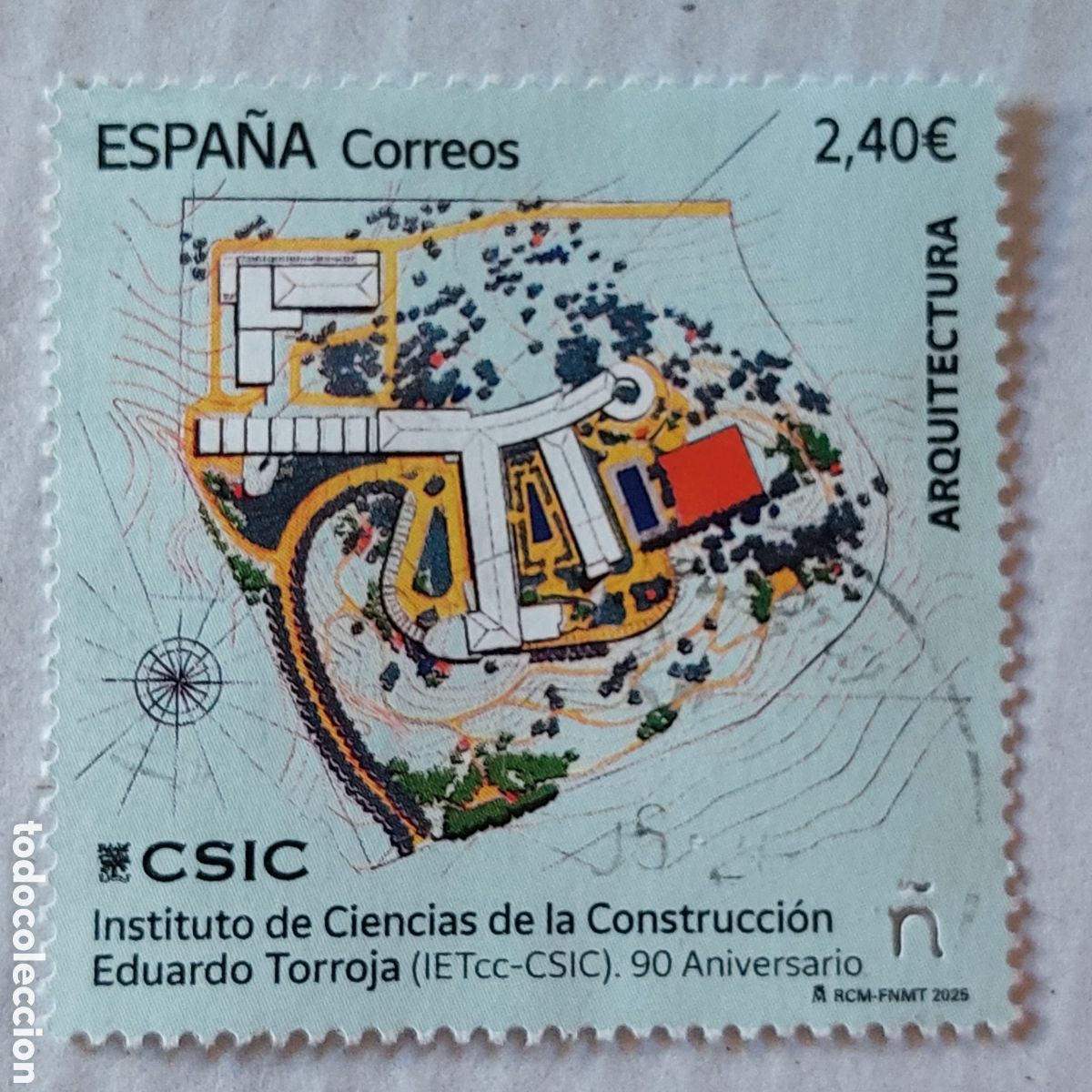Briefmarken: 2025 Espa&ntilde;a Usado Arquitectura CSIC Instituto de Ciencias de la Construcci&oacute;n Eduardo Torroja