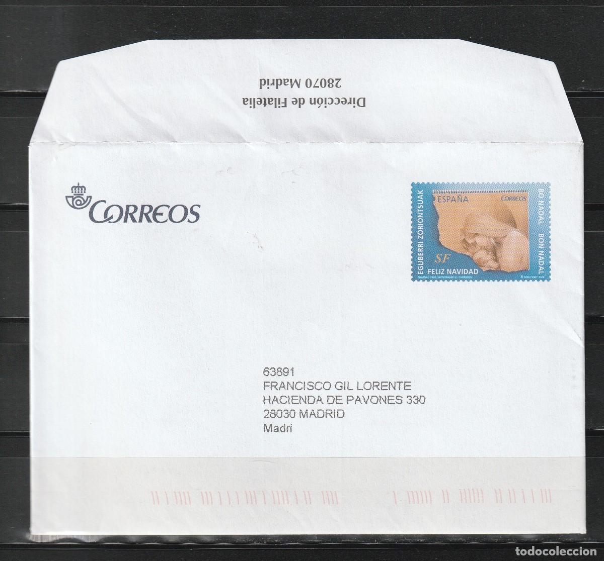 Sellos: SOBRE ENTEROPOSTAL DE FILATELIA2009 PARA SOCIOS DEL SERVICIO FILAT&Eacute;LICO