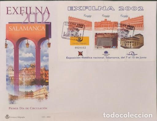 Sellos: Sobre de Primer D&iacute;a (FDC) - EXFILNA 2002 Salamanca (Exposici&oacute;n Filat&eacute;lica Nacional)