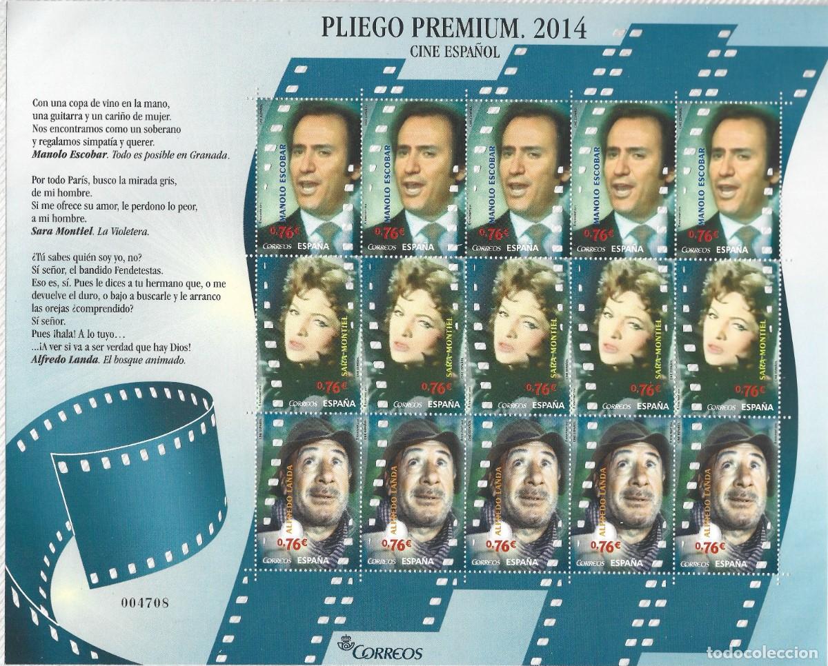 Sellos: ESPA&Ntilde;A - 2014 - CINE ESPA&Ntilde;OL - M. ESCOBAR, S. MONTIEL, A. LANDA - PLIEGO PREMIUM - MNH