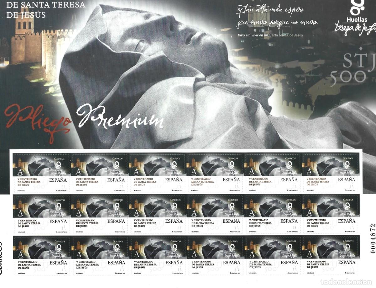 Sellos: ESPA&Ntilde;A - 2015 - V. CENTENARIO DE SANTA TERESA DE JES&Uacute;S - PLIEGO PREMIUM - MNH