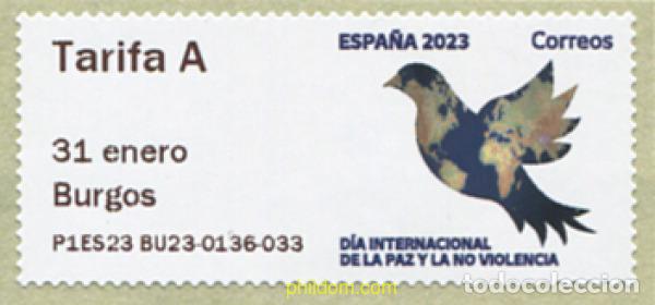 Sellos: 724505 MNH ESPA&Ntilde;A 2023 DIA INTENACIONAL DE LA PAZ Y LA NO VIOLENCIA