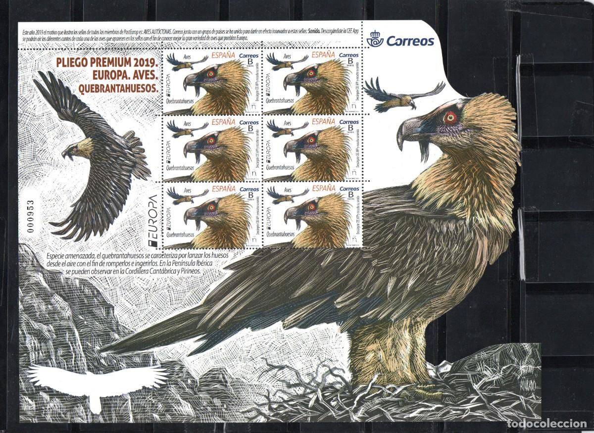Sellos: PLIEGO PREMIUN N&ordm; 75 EUROPA AVES QUEBRANTAHUESOS