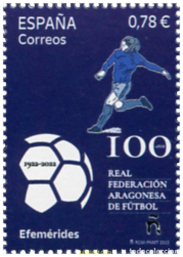 Sellos: 697625 MNH ESPA&Ntilde;A 2023 100 A&Ntilde;OS REAL FEDERACION ARAGONESA DE FUTBOL