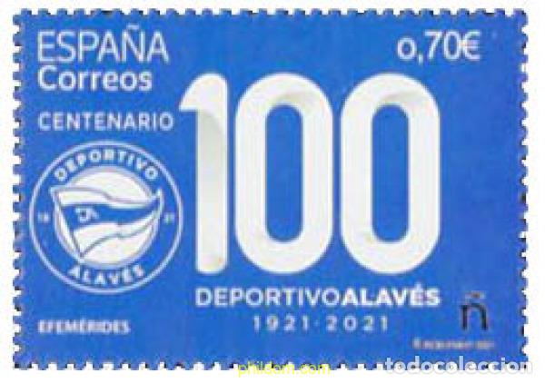 Sellos: 640040 MNH ESPA&Ntilde;A 2021 CENTENARIO DEL DEPORTIVO ALAVES