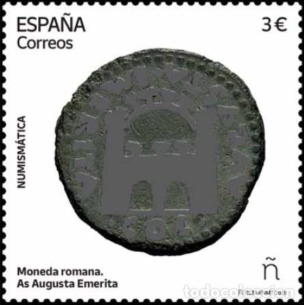 Sellos: ESPA&Ntilde;A 2026 NUMISM&Aacute;TICA. MONEDA ROMANA. AS AUGUSTA EM&Eacute;RITA MNH ED 5944 YT 5704