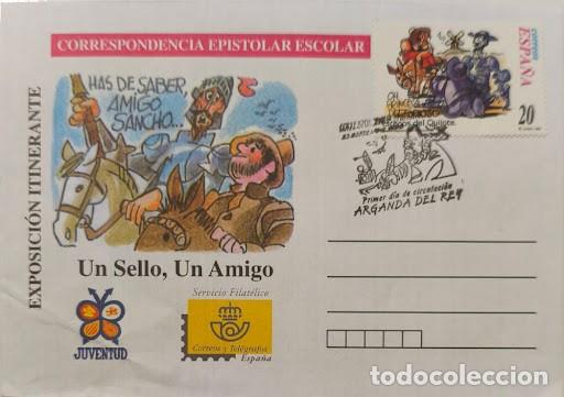 Sellos: Sobre Primer D&iacute;a (FDC) / Correspondencia Epistolar Escolar - Don Quijote. Exposici&oacute;n Itinerante