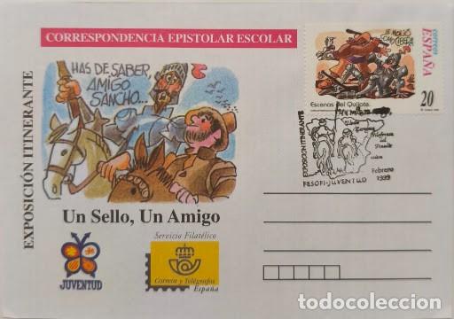 Sellos: Correspondencia Epistolar Escolar - Don Quijote / Matasellos Exposici&oacute;n Itinerante FESOFJ-Juventud