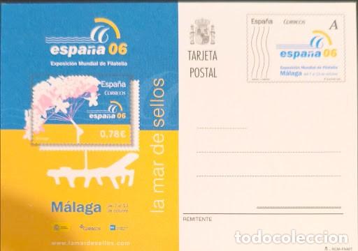 Sellos: Tarjeta postal oficial Tarifa A/ Entero postal - Espa&ntilde;a 06 Exposici&oacute;n Mundial de Filatelia (M&aacute;laga)
