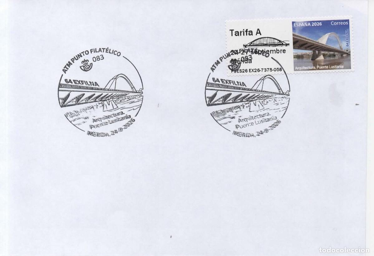 Sellos: ESPA&Ntilde;A ATM MERIDA PUENTE LUSITANIA DE SANTIAGO CALATRAVA BRIDGE