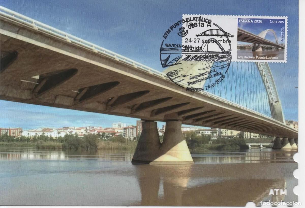 Sellos: ESPA&Ntilde;A ATM MERIDA PUENTE LUSITANIA DE SANTIAGO CALATRAVA BRIDGE