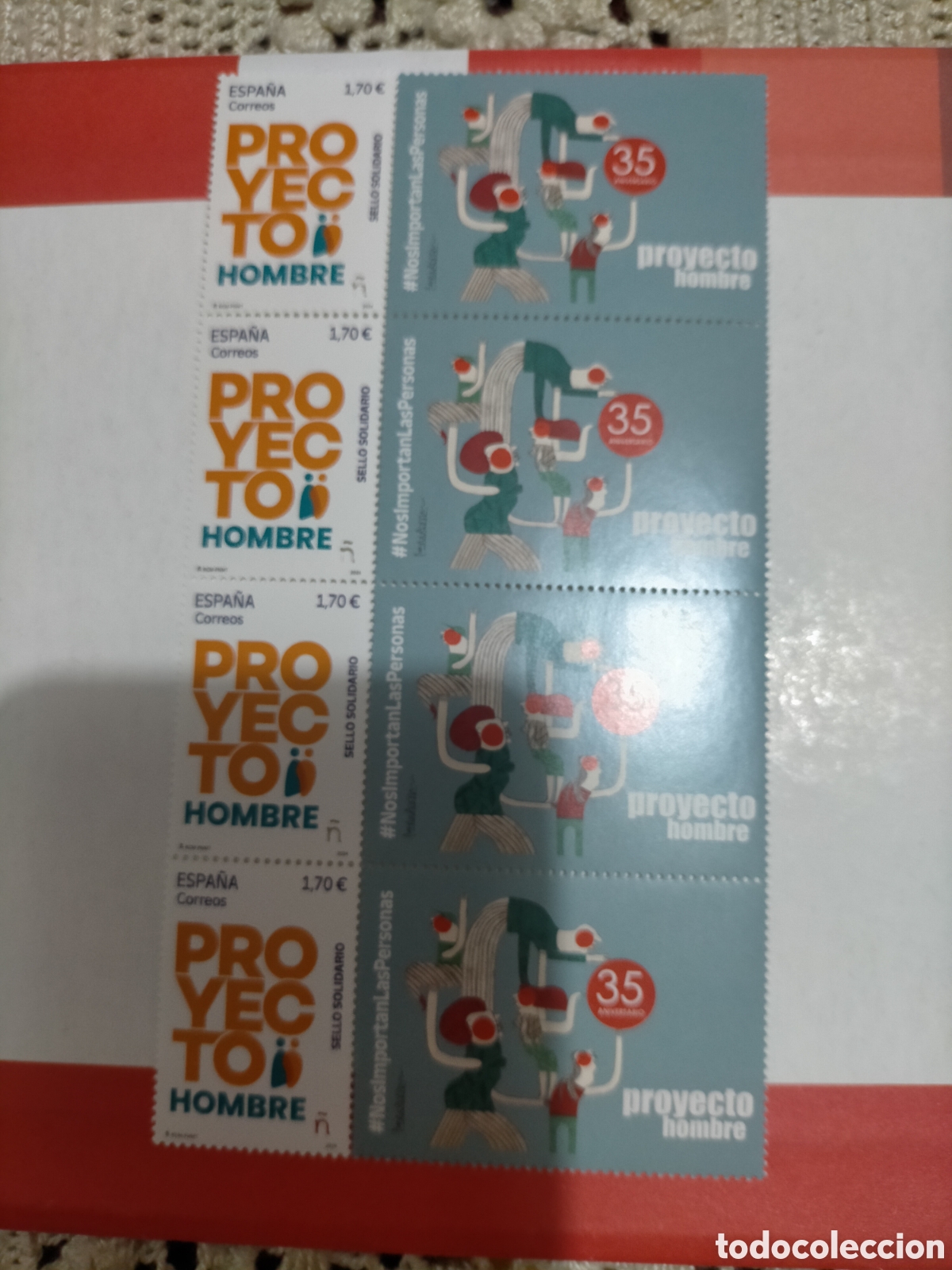 Sellos: 735060 MNH ESPA&Ntilde;A 2024, lote de 6 sellos solidarios proyecto hombre 2024, NUEVOS.