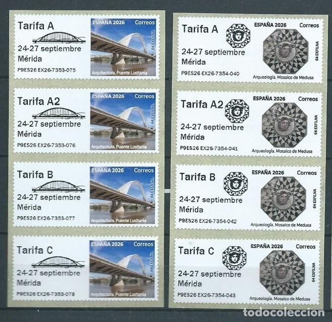 Sellos: ESPA&Ntilde;A 2026 ATM EXFILNA 2026 M&Eacute;RIDA SET 8V MNH