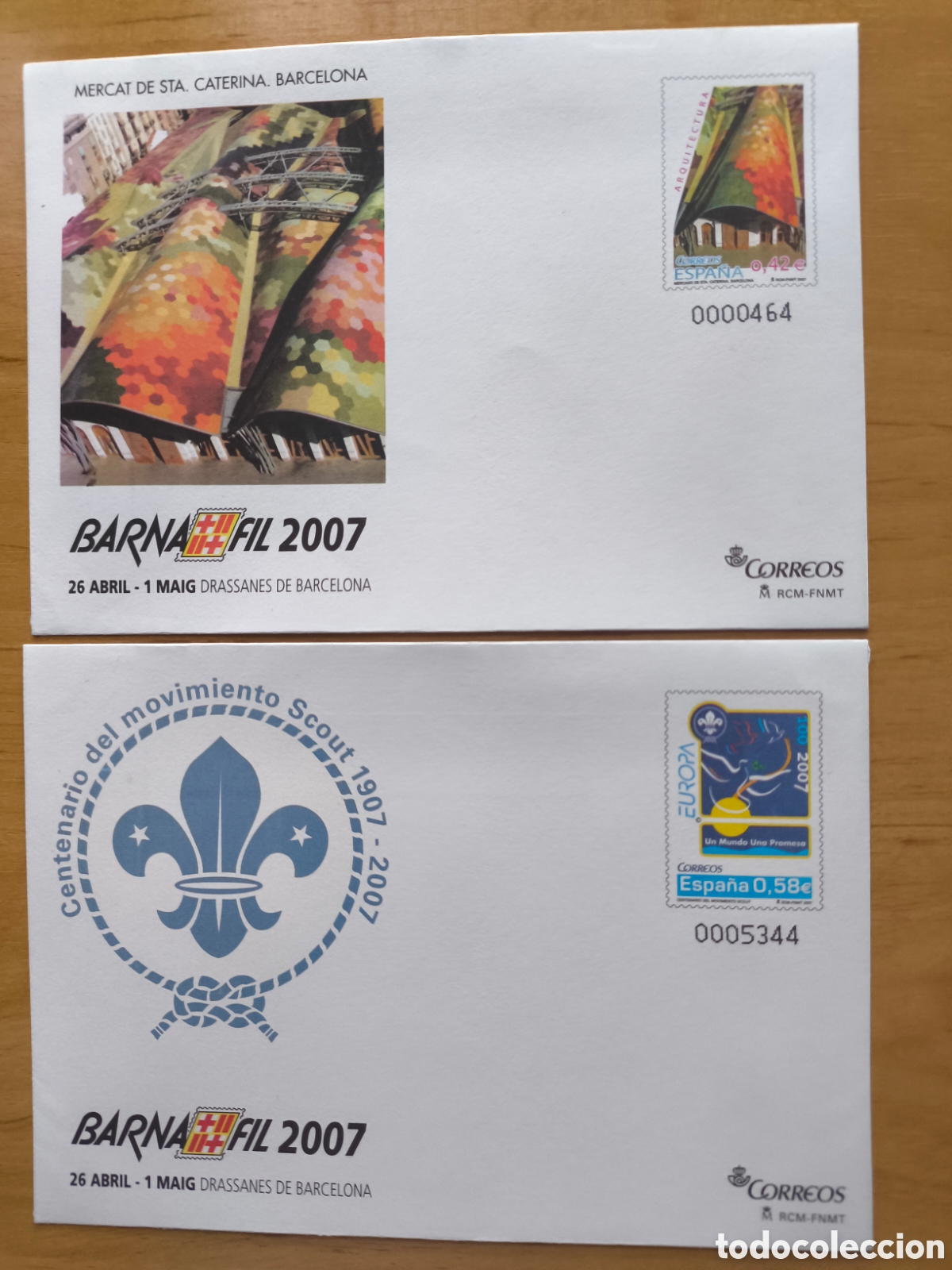 Sellos: 2 Sobre entero postal 2007 edifil 114/15