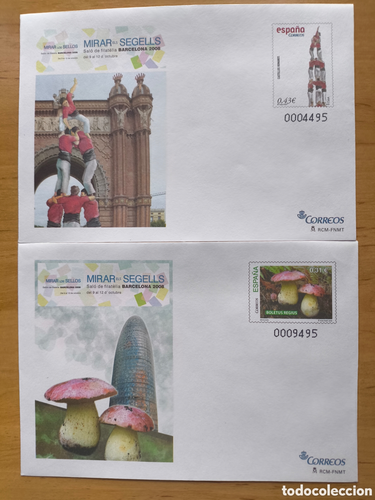 Sellos: 2 Sobre entero postal 2008 edifil 123/4