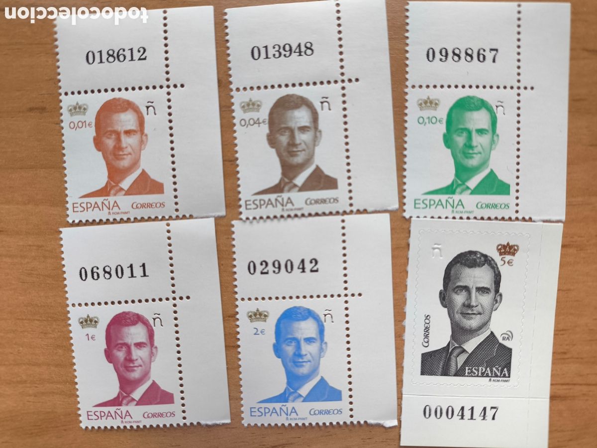 Sellos: Serie Felipe VI 2015 edifil 4934/39 con n&uacute;mero de pliego