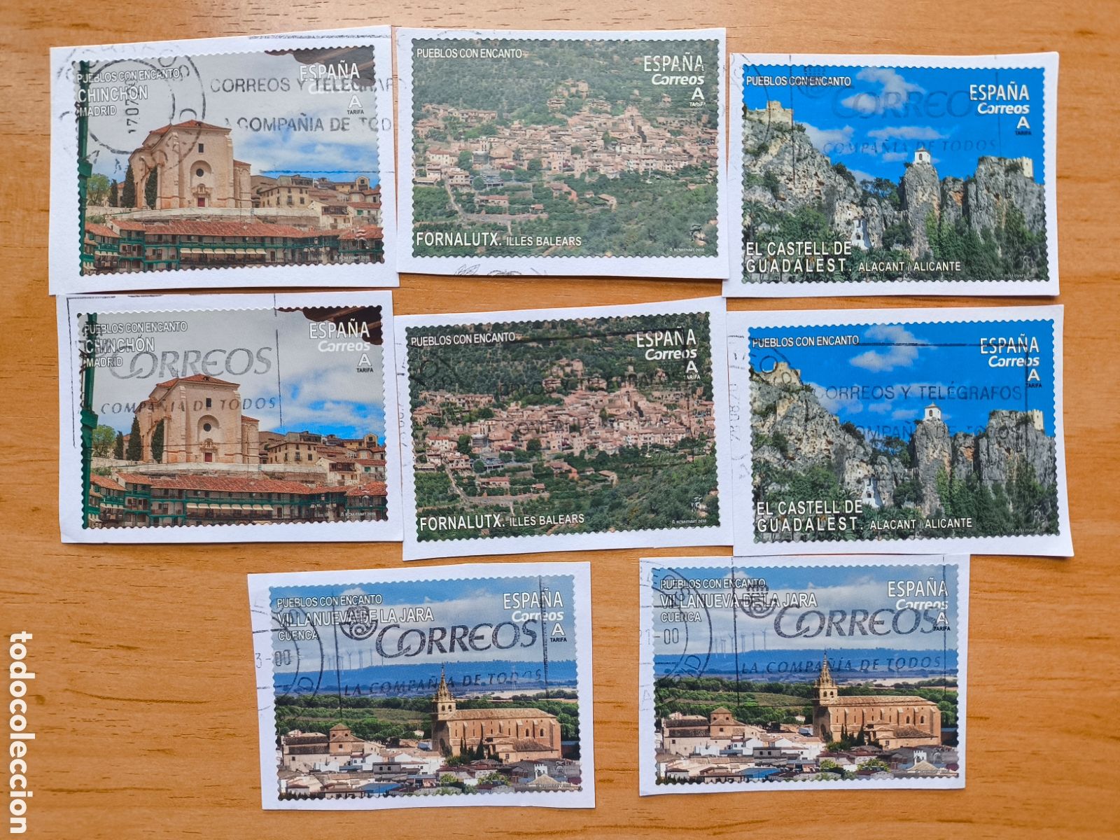 Sellos: 8 sellos pueblos con encanto usados