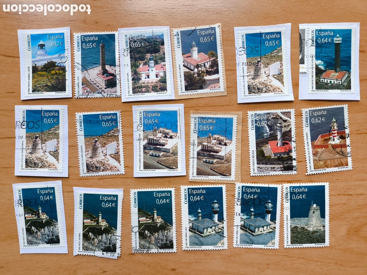 Sellos: Lote 18 sellos faros usados