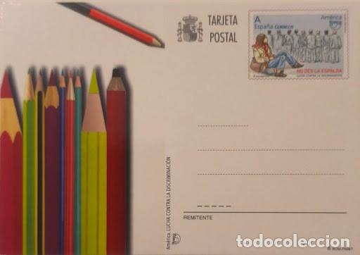 Sellos: Tarjeta postal / Tarifa A - Am&eacute;rica UPAEP: Lucha contra la discriminaci&oacute;n - Correos (Espa&ntilde;a)