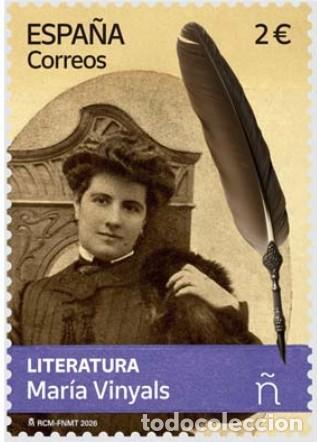 Sellos: ESPA&Ntilde;A 2026 LITERATURA: MAR&Iacute;A VINYALS MNH ED 5951 YT 5711