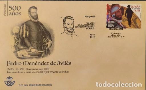 Sellos: Sobre de Primer D&iacute;a (FDC) - 500 A&ntilde;os del Nacimiento de Pedro Men&eacute;ndez de Avil&eacute;s (2020)