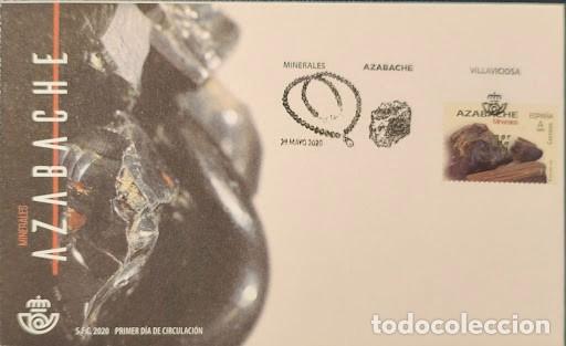 Sellos: Sobre de Primer D&iacute;a (FDC) - Minerales: Azabache (Villaviciosa, 2020)