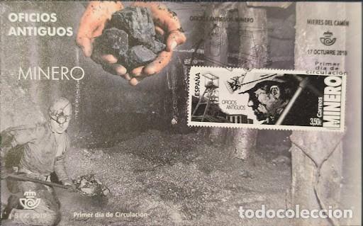 Sellos: Sobre de Primer D&iacute;a (FDC) - Oficios Antiguos: Minero (Mieres del Cam&iacute;n, 2019)