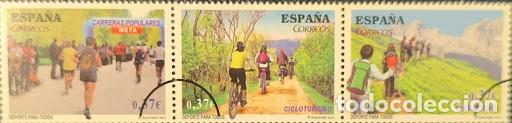 Selos: Tira de 3 sellos de muestra / - Espa&ntilde;a Correos 2013 (Deporte para Todos: Carreras, Cicloturismo...