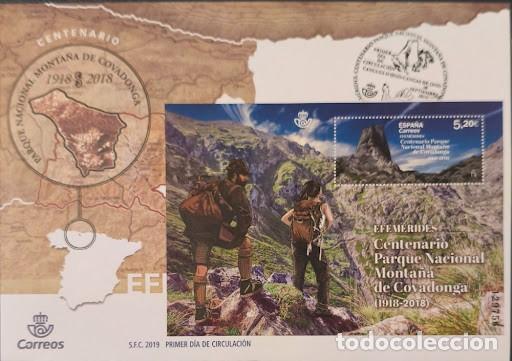 Sellos: Sobre Primer D&iacute;a (FDC) Correos 2019 - Centenario Parque Nacional Monta&ntilde;a de Covadonga