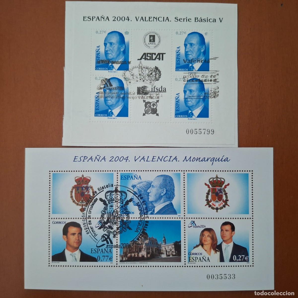 Sellos: HB1258 Sellos ESPA&Ntilde;A a&ntilde;o 2004 Valencia con matasellos conmemorativos