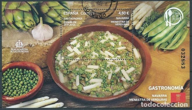 Sellos: ESPA&Ntilde;A 2025 HB GASTRONOM&Iacute;A: ESPA&Ntilde;A EN 19 PLATOS NAVARRA MENESTRA DE VERDURAS ED HB 5839 YT F5599