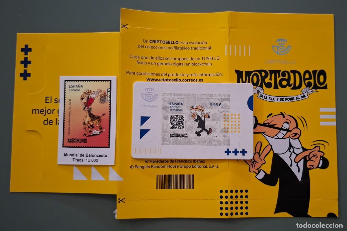 Sellos: CRIPTOSELLO MORTADELO 2024 - MUNDIAL BALONCESTO (TIRADA NFT 12.000) + SELLO ADHESIVO 9,95 EUR .A3818