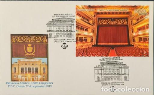 Selos: Sobre Primer D&iacute;a (FDC) - Patrimonio Art&iacute;stico: Teatro Campoamor (Oviedo) 2019 + Hoja Bloque 4&euro;
