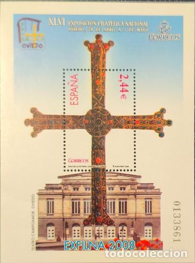 Selos: Hoja Bloque - EXFILNA 2008 Oviedo (Cruz de la Victoria y Teatro Campoamor) 2,44&euro; MNH
