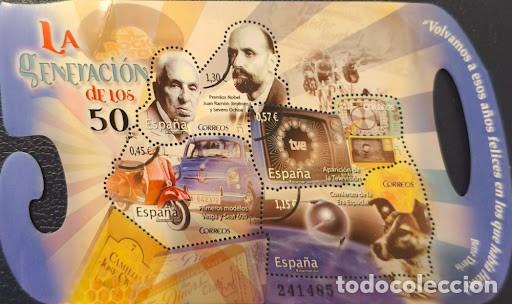 Stamps: Espa&ntilde;a 2018 - Hojita Bloque &rdquo;La Generaci&oacute;n de los 50&rdquo; / MUESTRA / Serie Generaciones