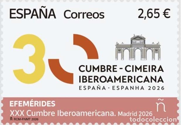 Francobolli: ESPA&Ntilde;A 2026 XXX CUMBRE IBEROAMERICANA. MADRID MNH ED 5954 YT 5714